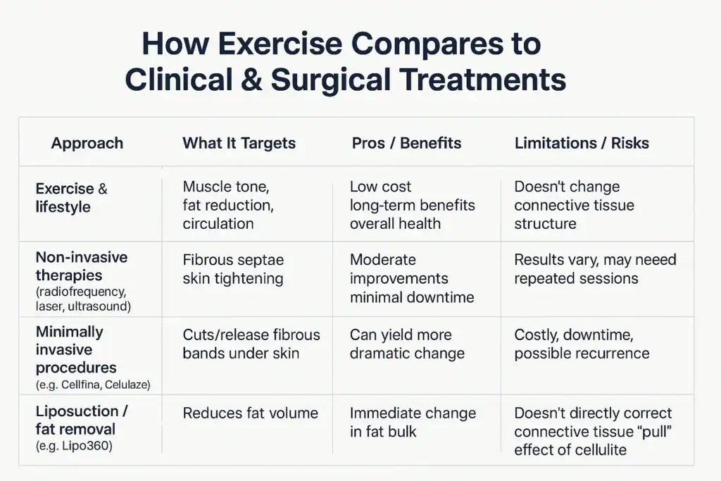 Sculpting Your Bum: Can Toning Exercises Really Reduce Cellulite? 2 How exercise compares to treatments from Lipo 360 Bognor Regis