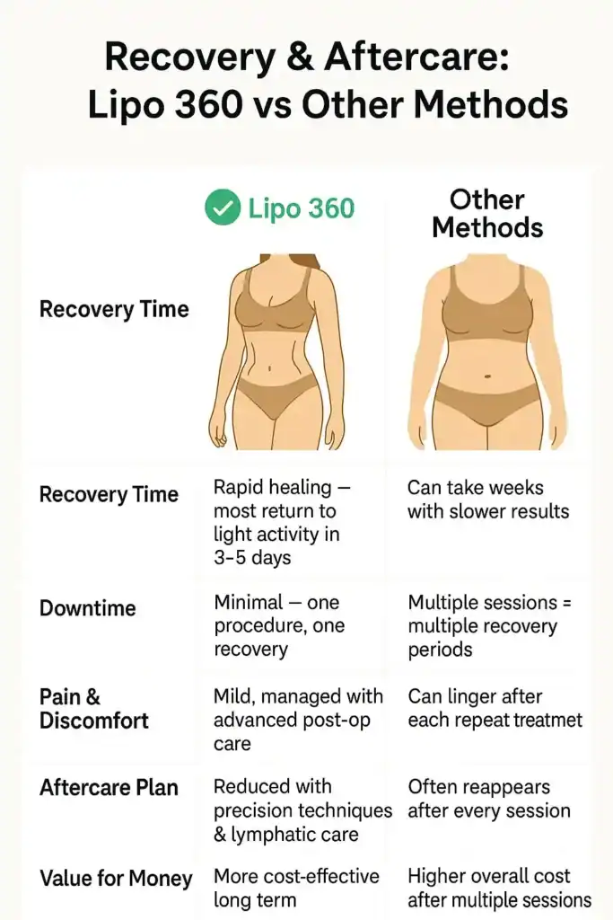 Recovery and Aftercare for Fat-Dissolving Surgery 2 Table to show fat dissolving injection aftercare Bognor Regis